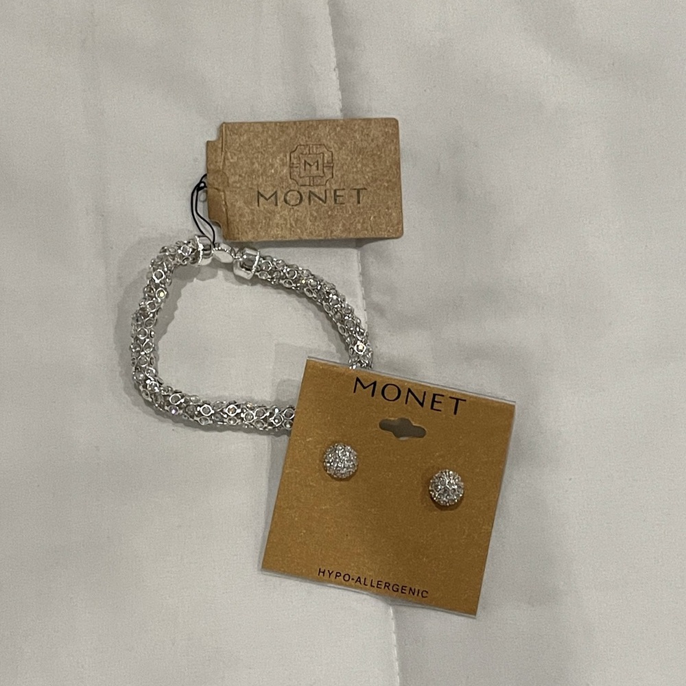 monet bracelet and earrings